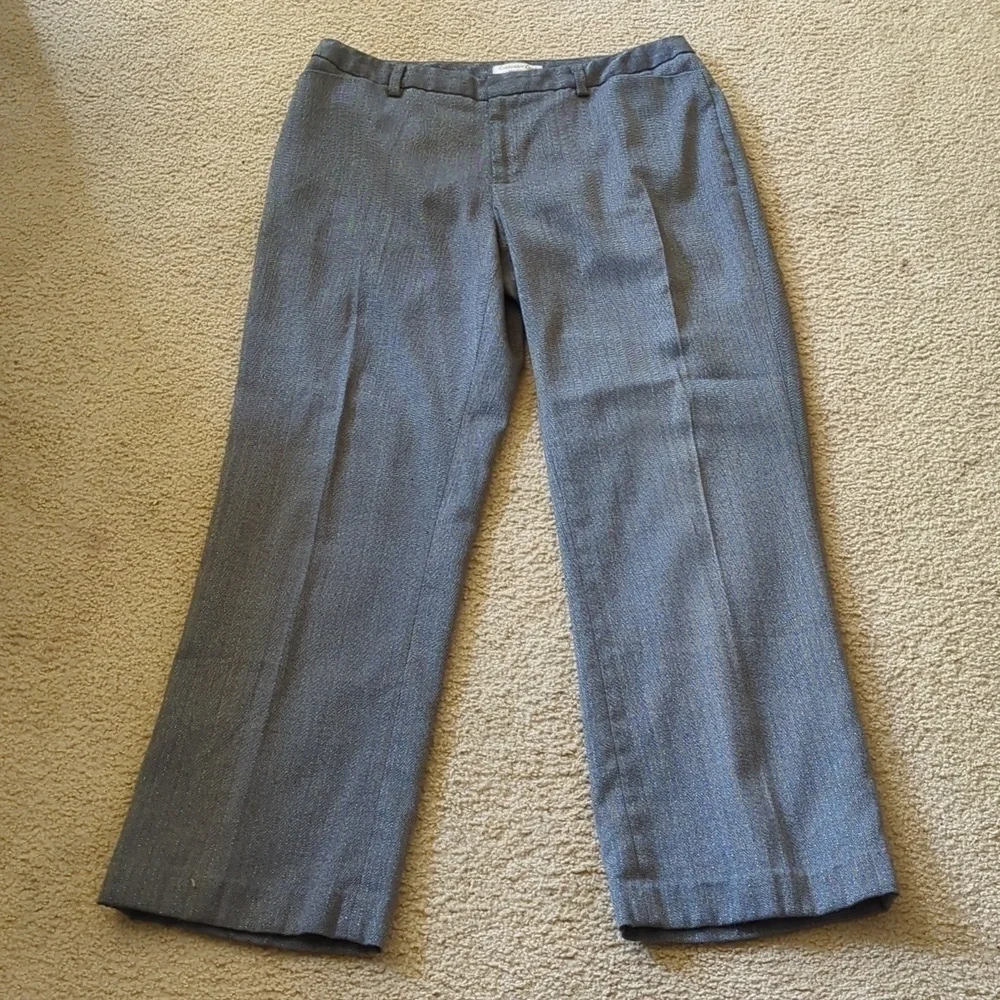 Coldwater Creek Gray Shimmer Metallic Natural Fit Bootcut Pants Size 12